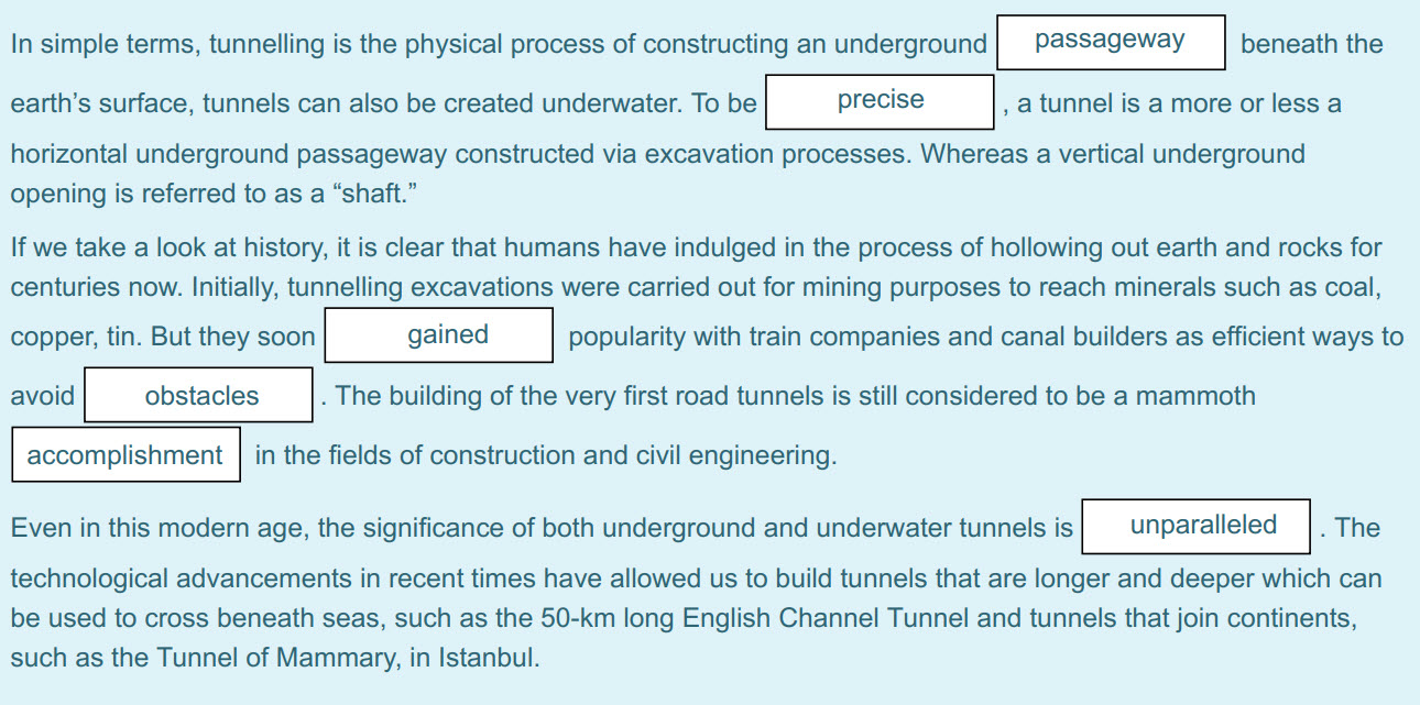 In simple terms, tunnelling is the physical process of constructing an ипдегогоипа I раззадемау beneath the
earth"s surface, tunnels can also be crea ...